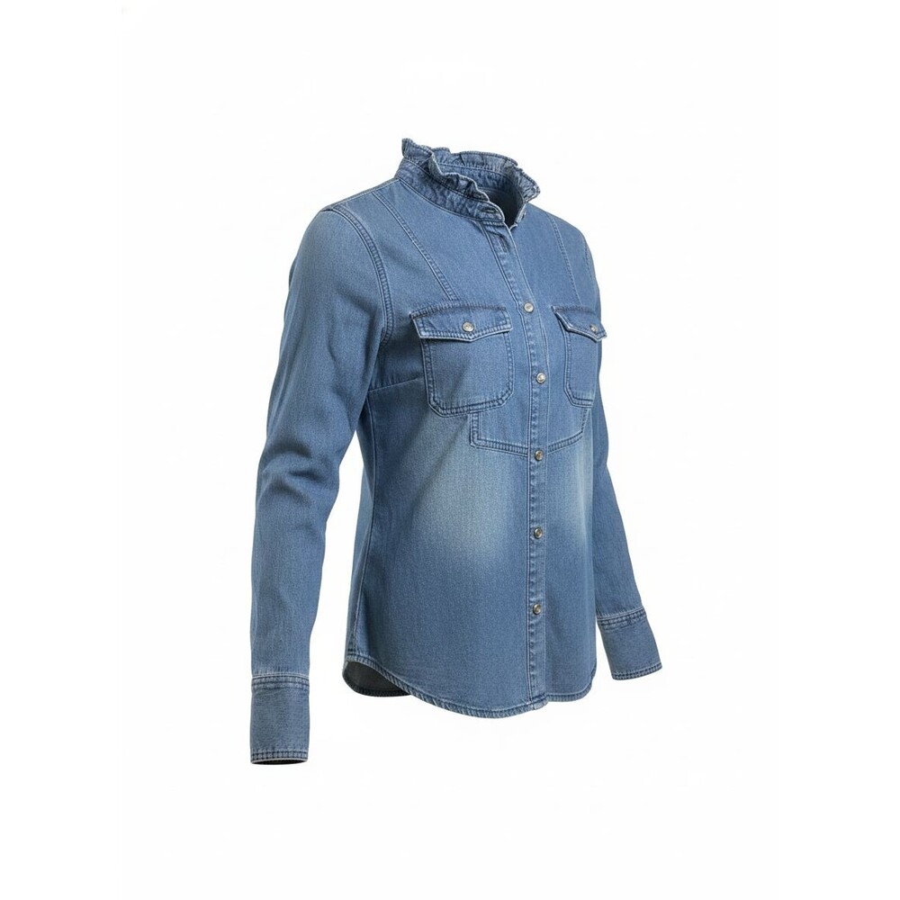 Steve J and Yoni P Women's Denim Long Sleeve Blouse Size XS NWT